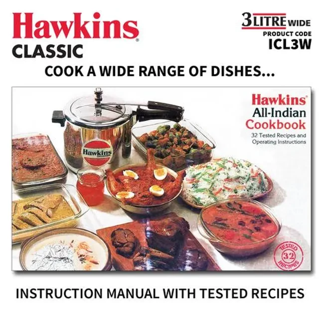 Hawkins Classic Aluminium Inner Lid Pressure Cooker - Wide, Induction Base, With Handle, Silver, CL3W, 3 l-5.webp